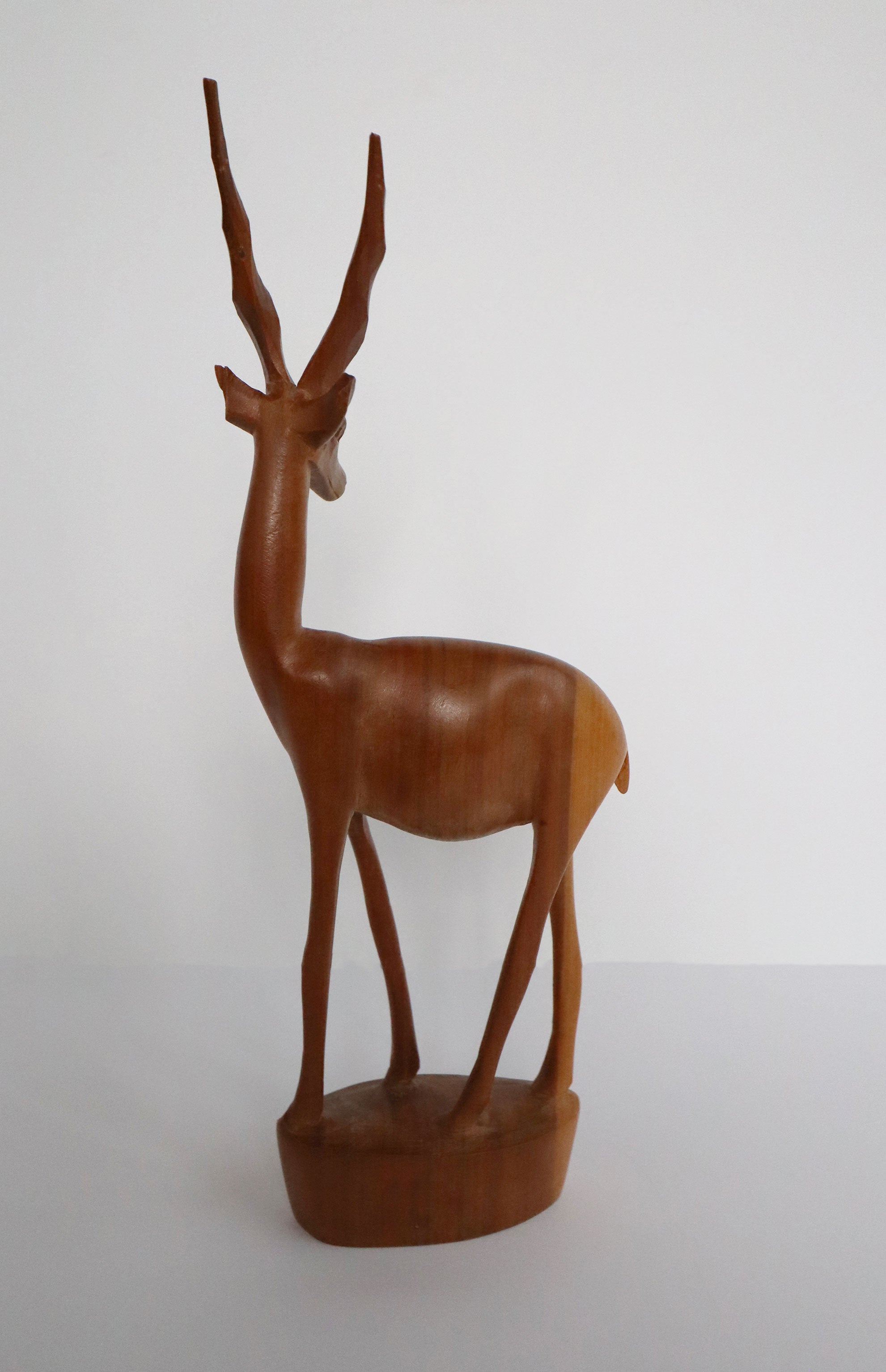 Vintage 60s Mid-century Modern Hand Carved Wooden Gazelle