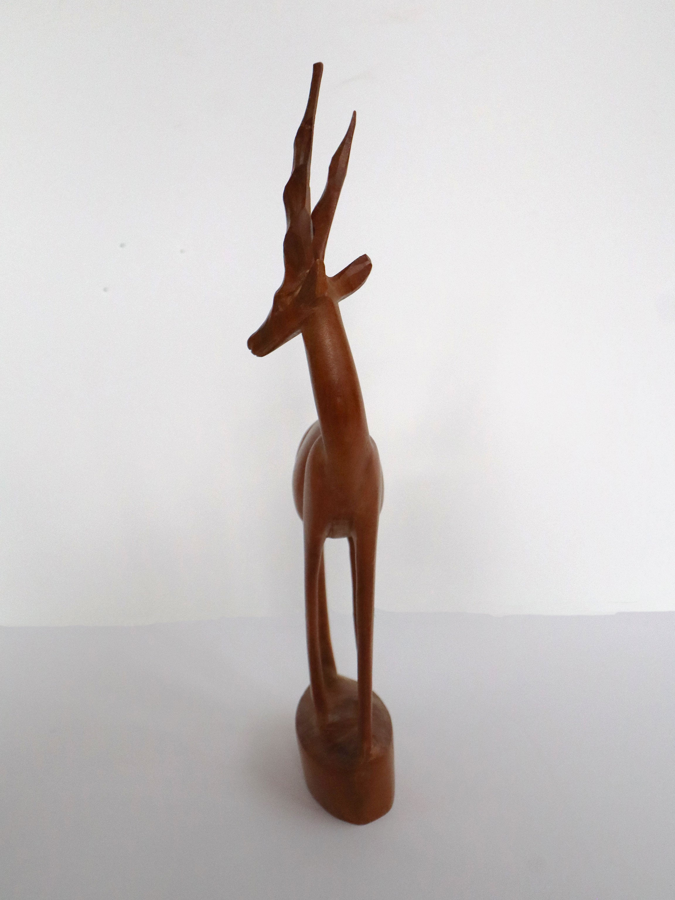 Vintage 60s Mid-century Modern Hand Carved Wooden Gazelle