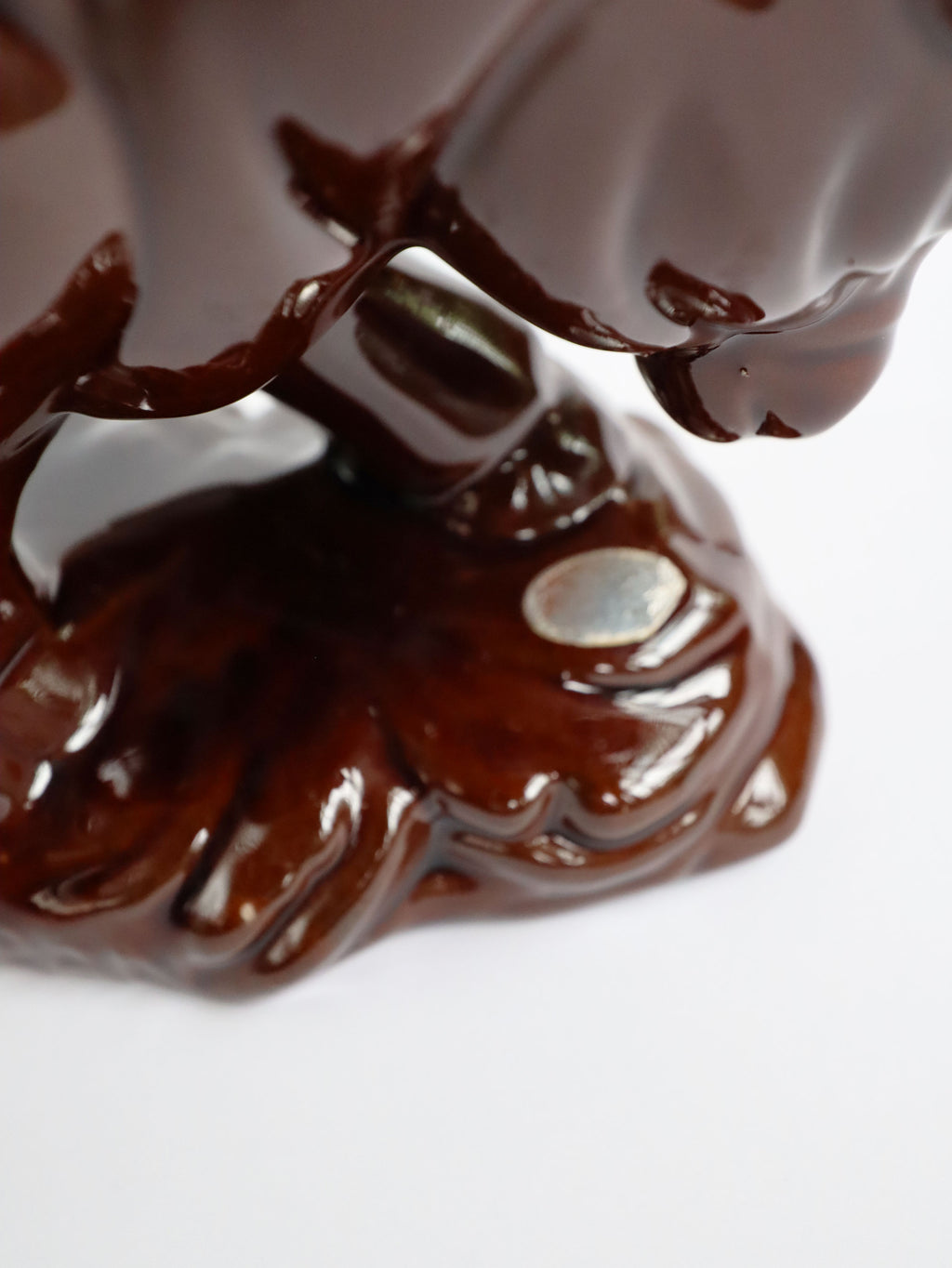 Vintage 1970s Drip Glazed Ceramic Bull