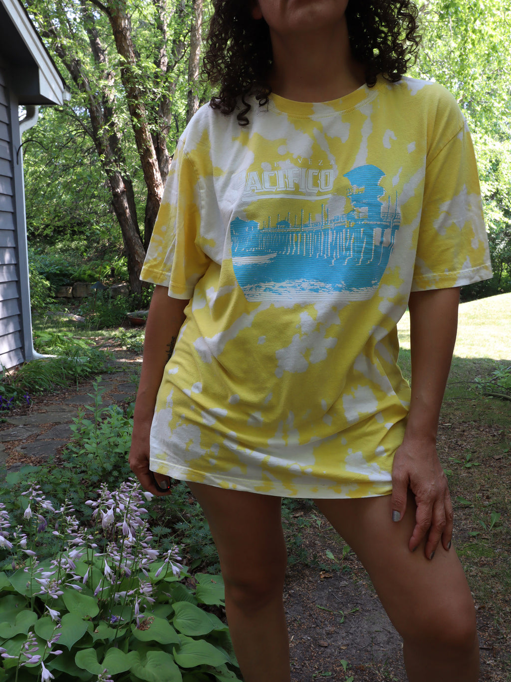 Pacifico Cerveza Yellow Tie Dye Promo Graphic Tee