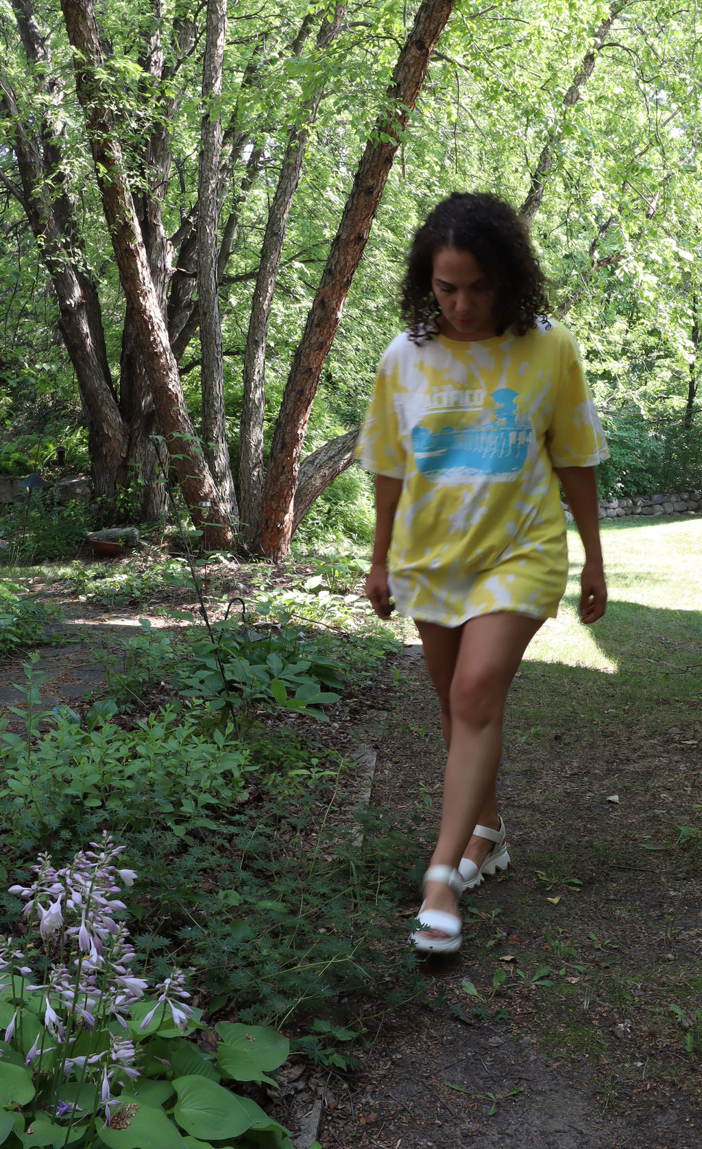 Pacifico Cerveza Yellow Tie Dye Promo Graphic Tee