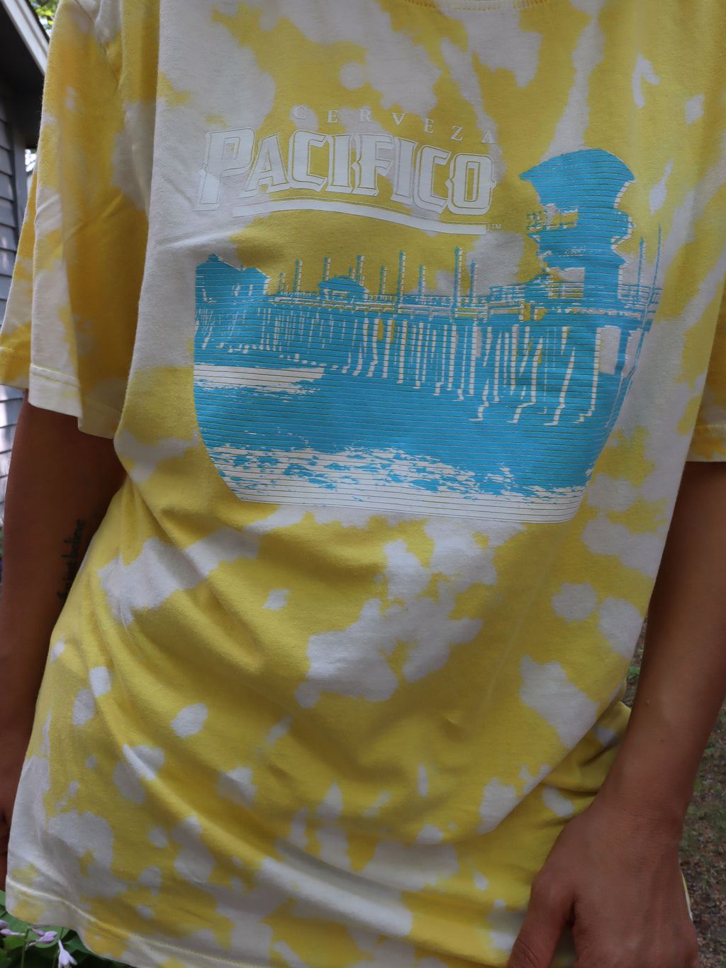 Pacifico Cerveza Yellow Tie Dye Promo Graphic Tee