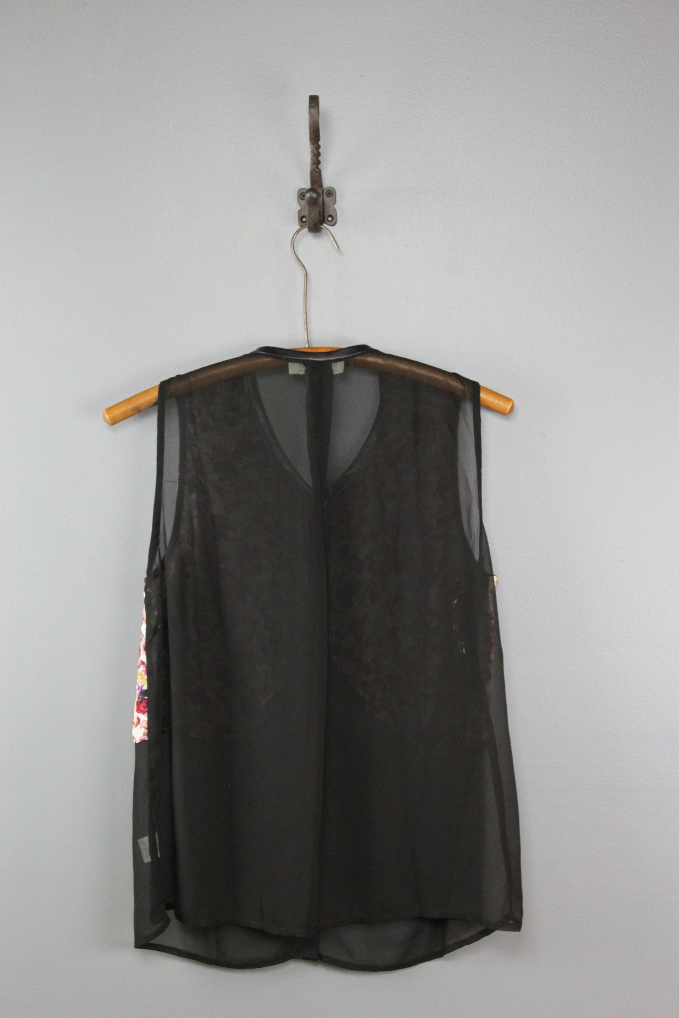 We're All Mad Chiffon Top with Faux Vest