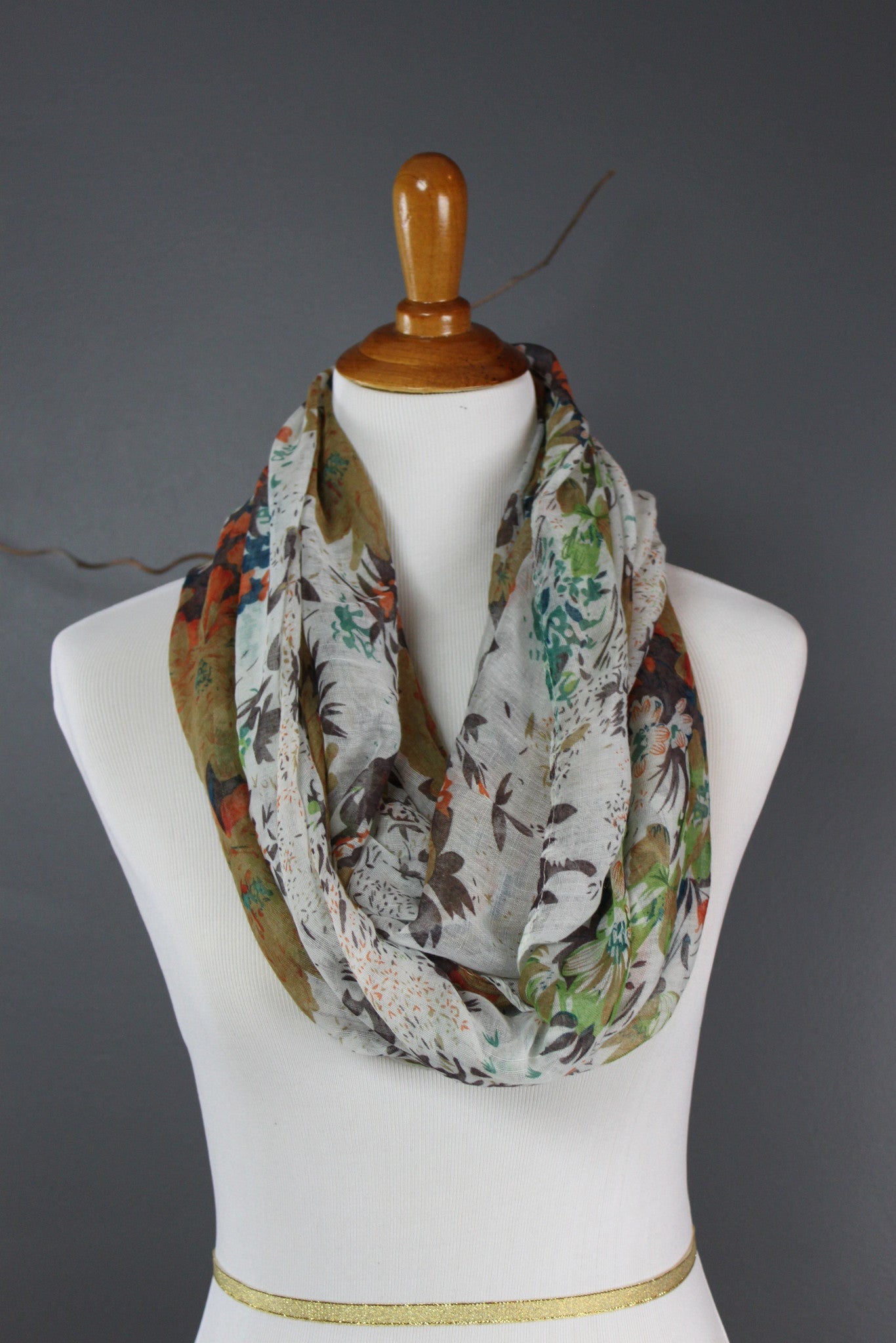 Enchanted Forest - Floral Print Infinity Scarf