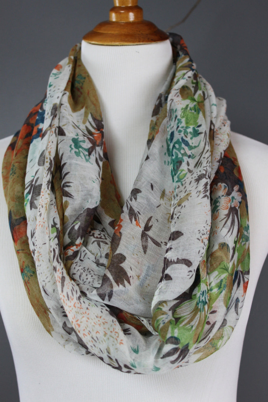 Enchanted Forest - Floral Print Infinity Scarf