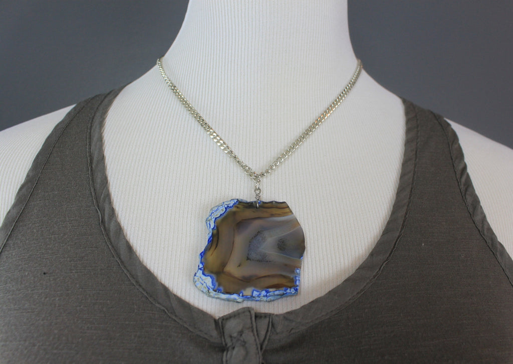 Rock Steady Agate Slice Necklace