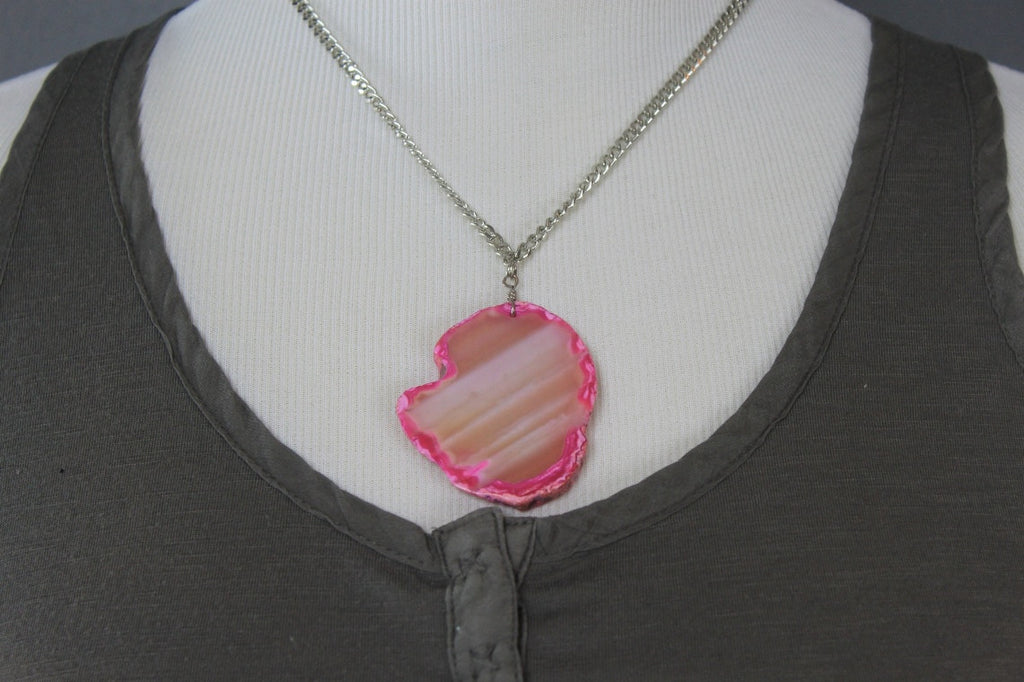 Rock Steady Agate Slice Necklace