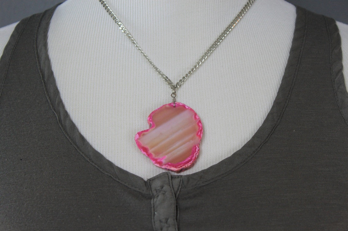 Rock Steady Agate Slice Necklace