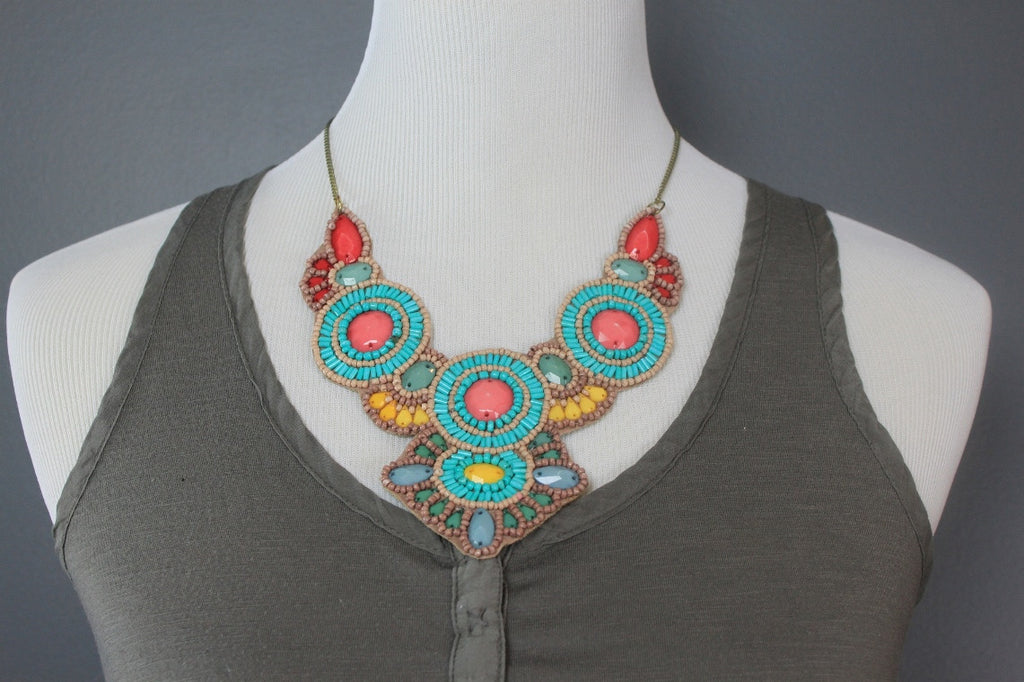 The Anthropologist Beaded Bib Necklace
