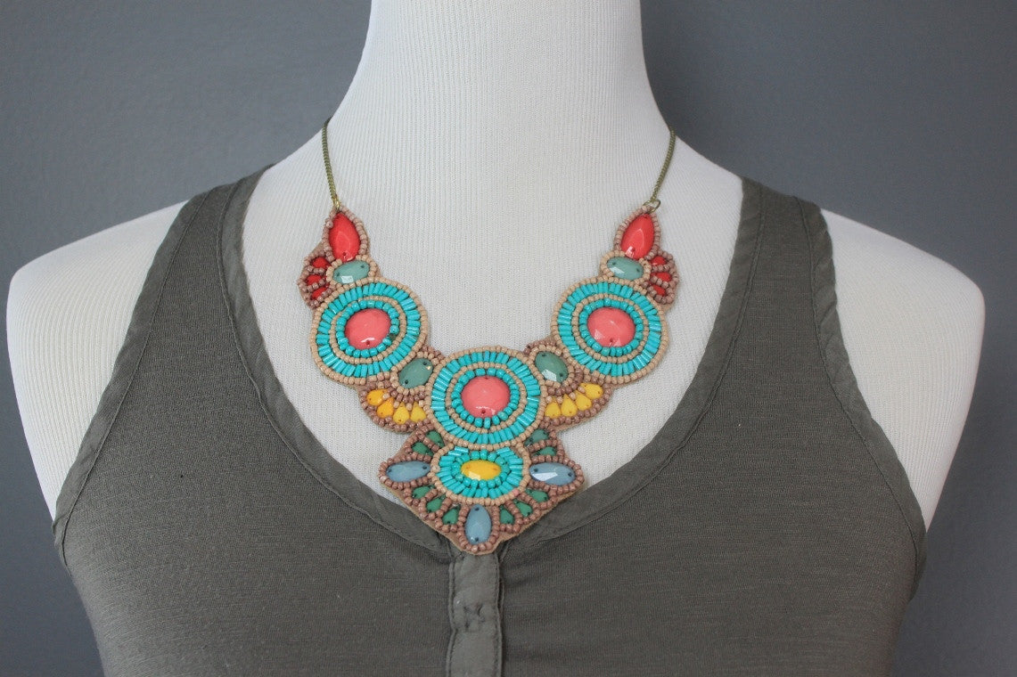 The Anthropologist Beaded Bib Necklace
