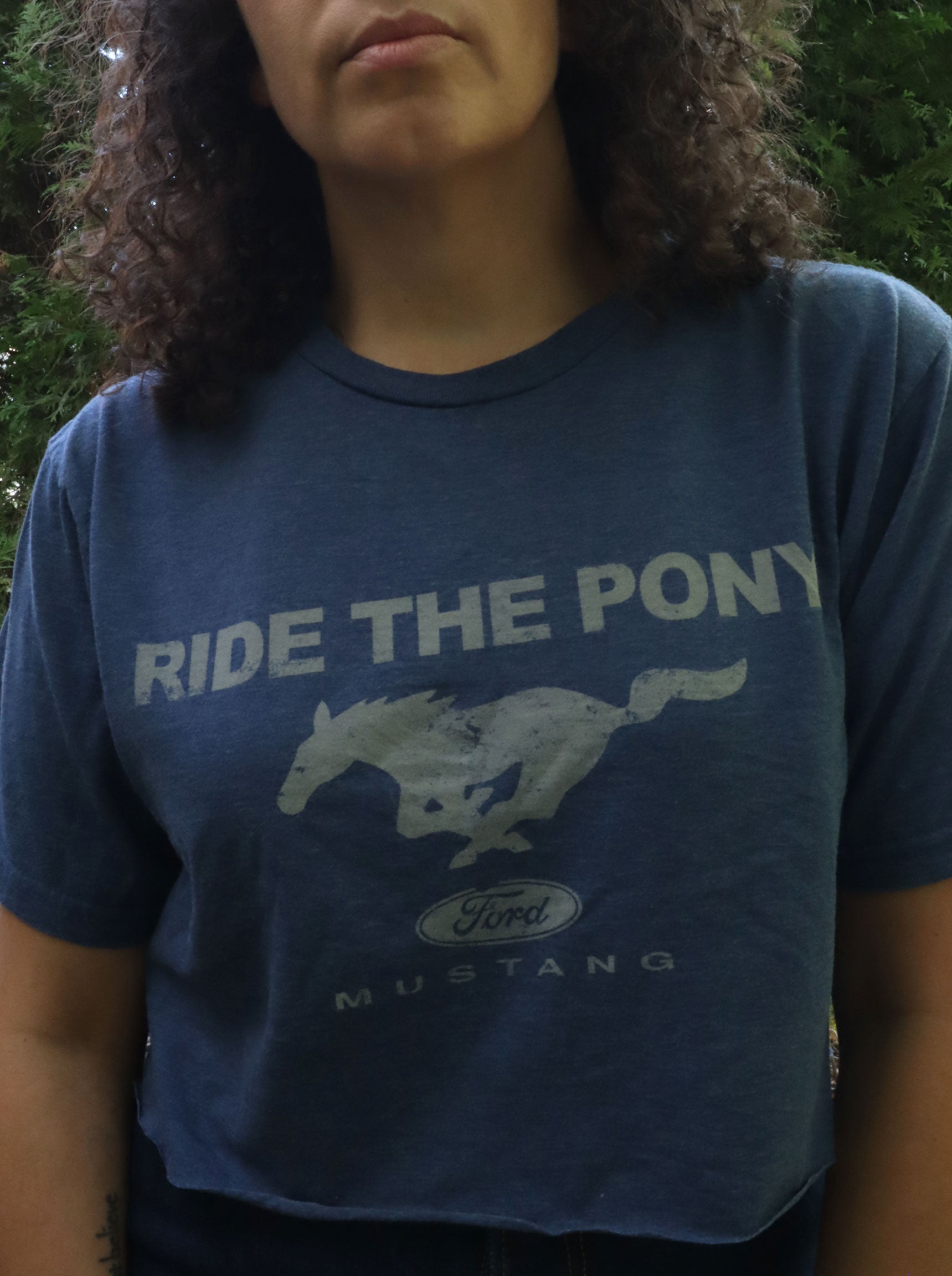 Ford Mustang Ride the Pony Cropped Graphic Tee