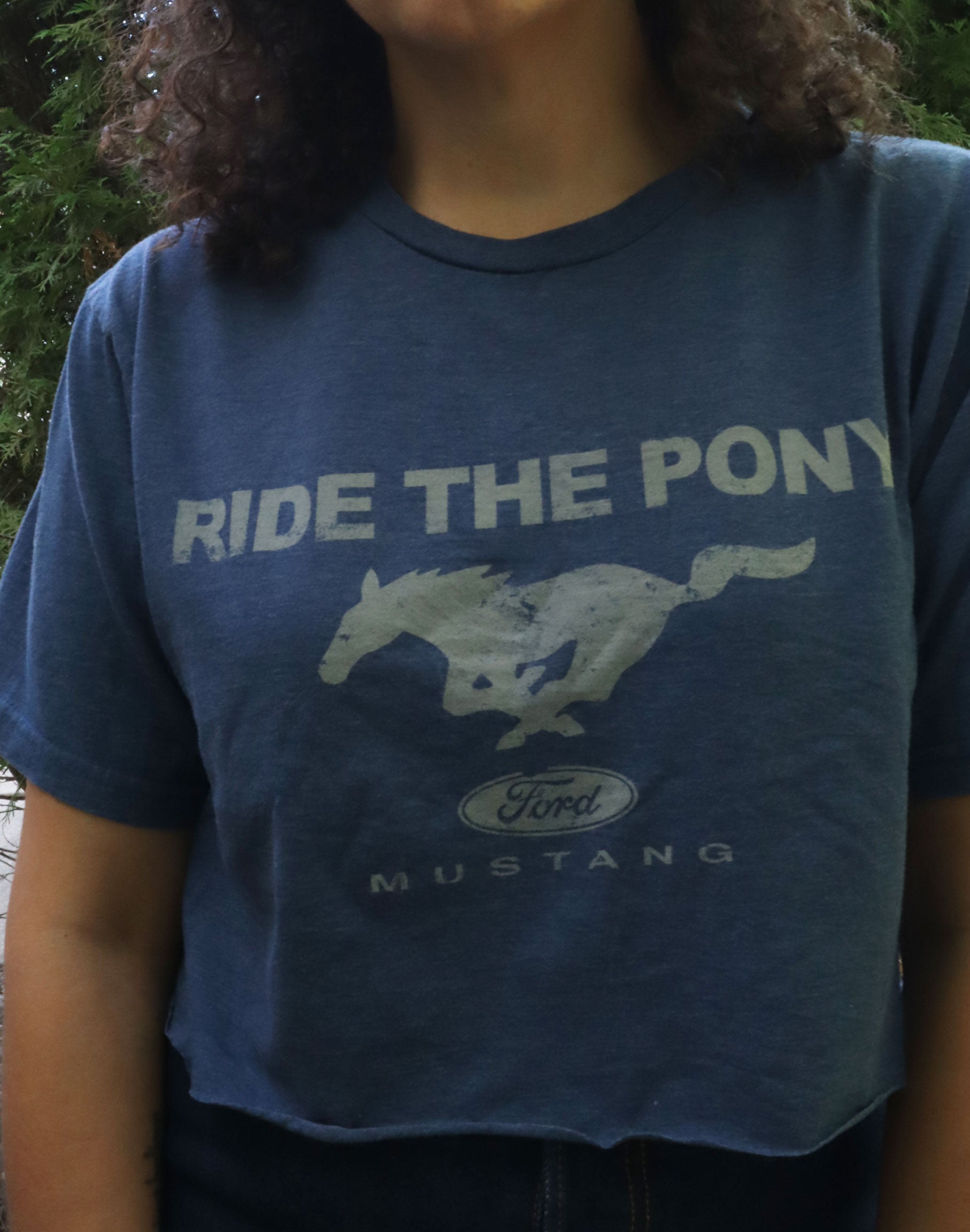 Ford Mustang Ride the Pony Cropped Graphic Tee