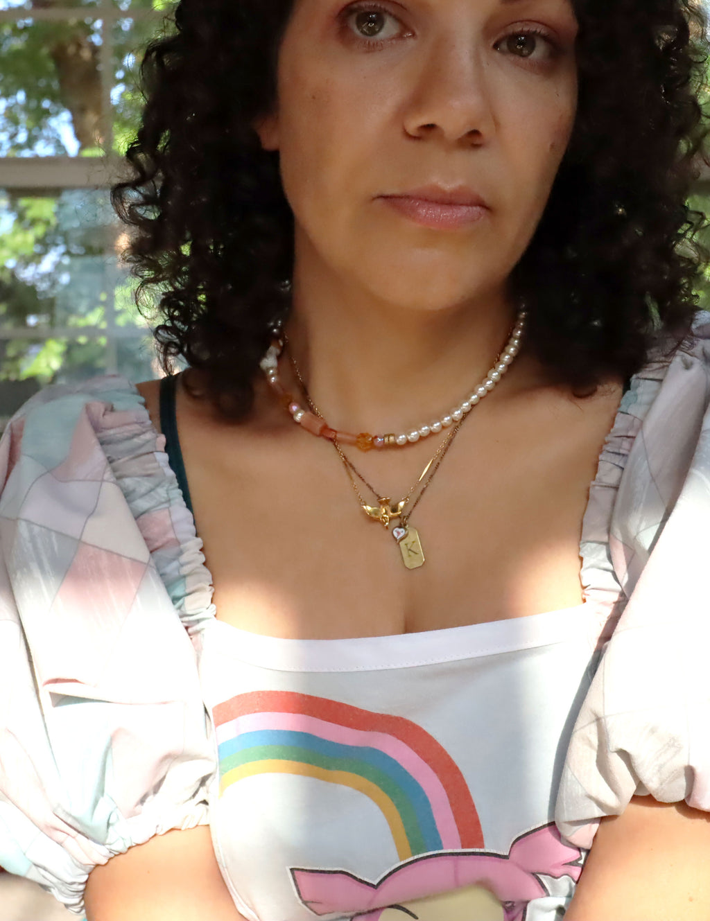 'Shroom Glow - Recycled Handmade Pearls & Found Beads Necklace