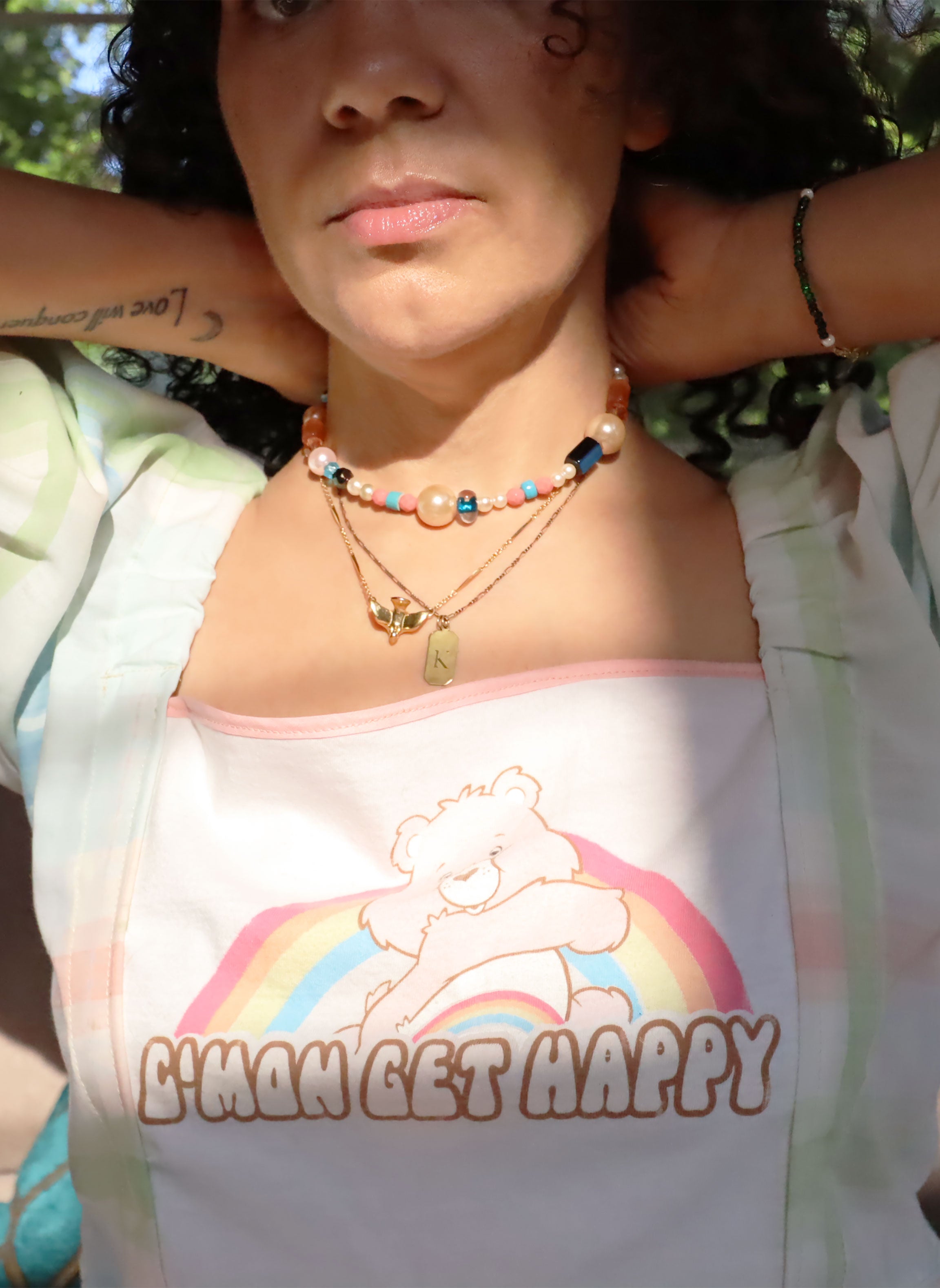 Eye of Blue - Recycled Handmade Pearls & Found Beads Necklace