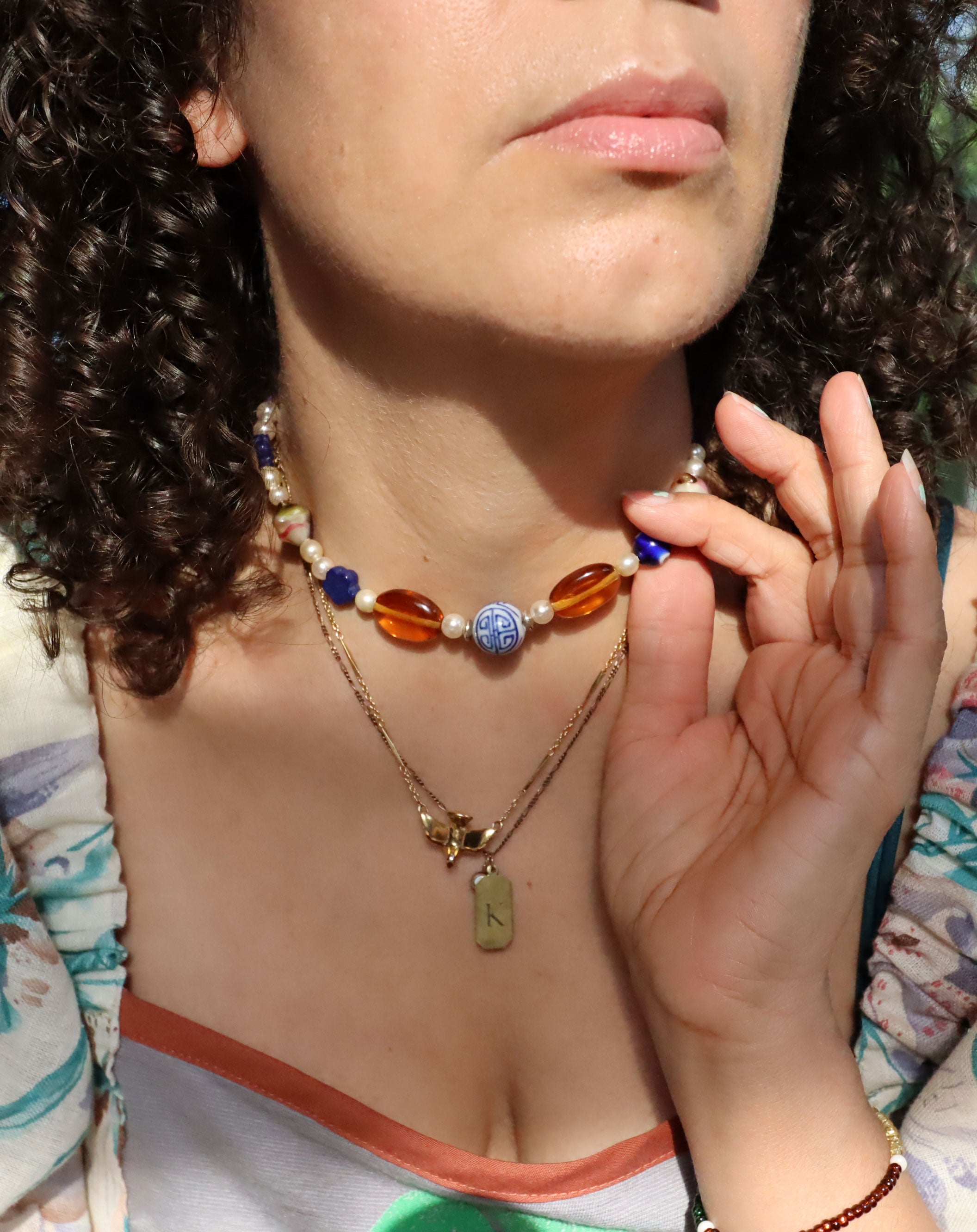 Into Madness - Recycled Handmade Pearls & Found Beads Necklace