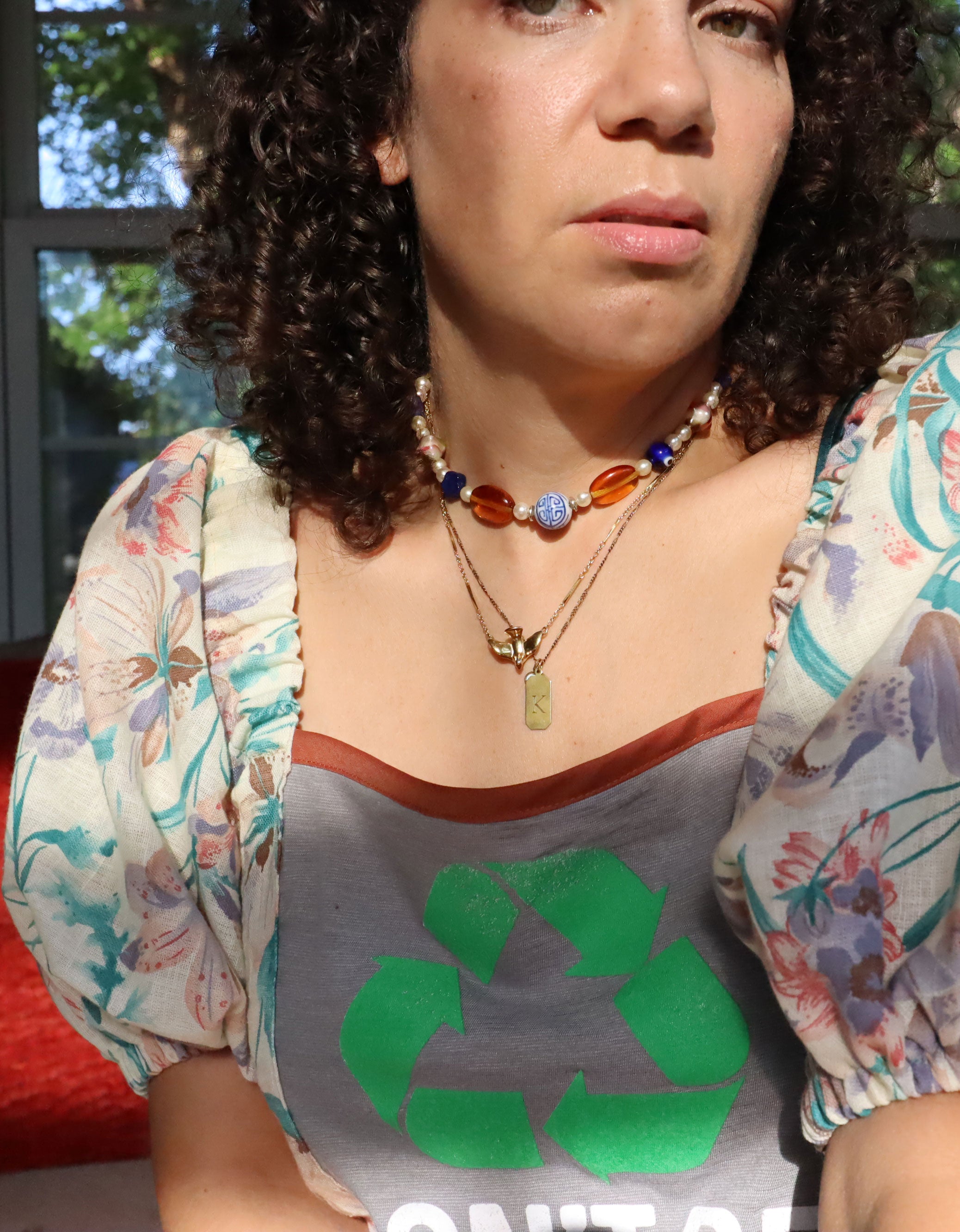 Into Madness - Recycled Handmade Pearls & Found Beads Necklace