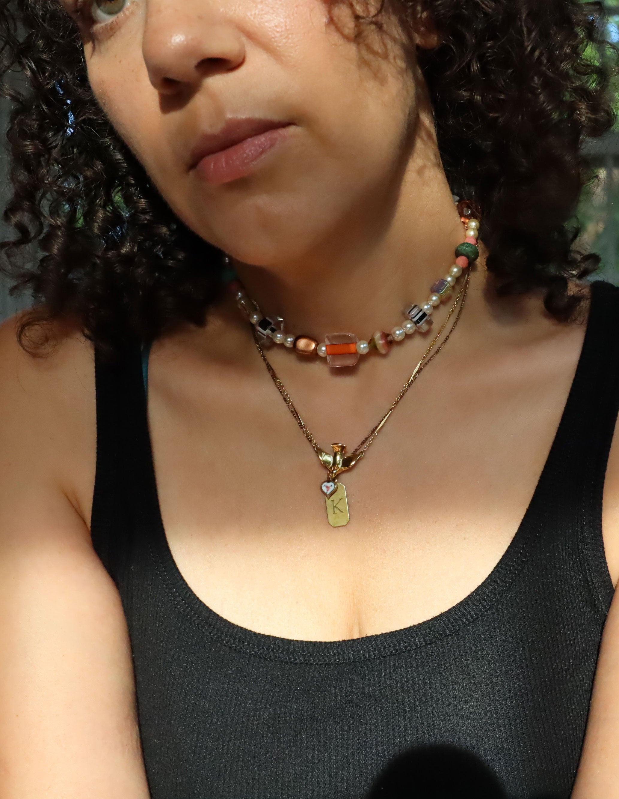 Amber Sun - Recycled Handmade Pearls & Found Beads Necklace