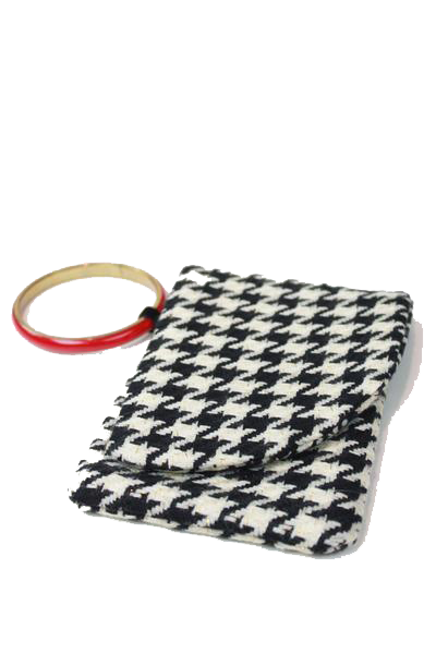Dream Team Wristlet - black/cream houndstooth