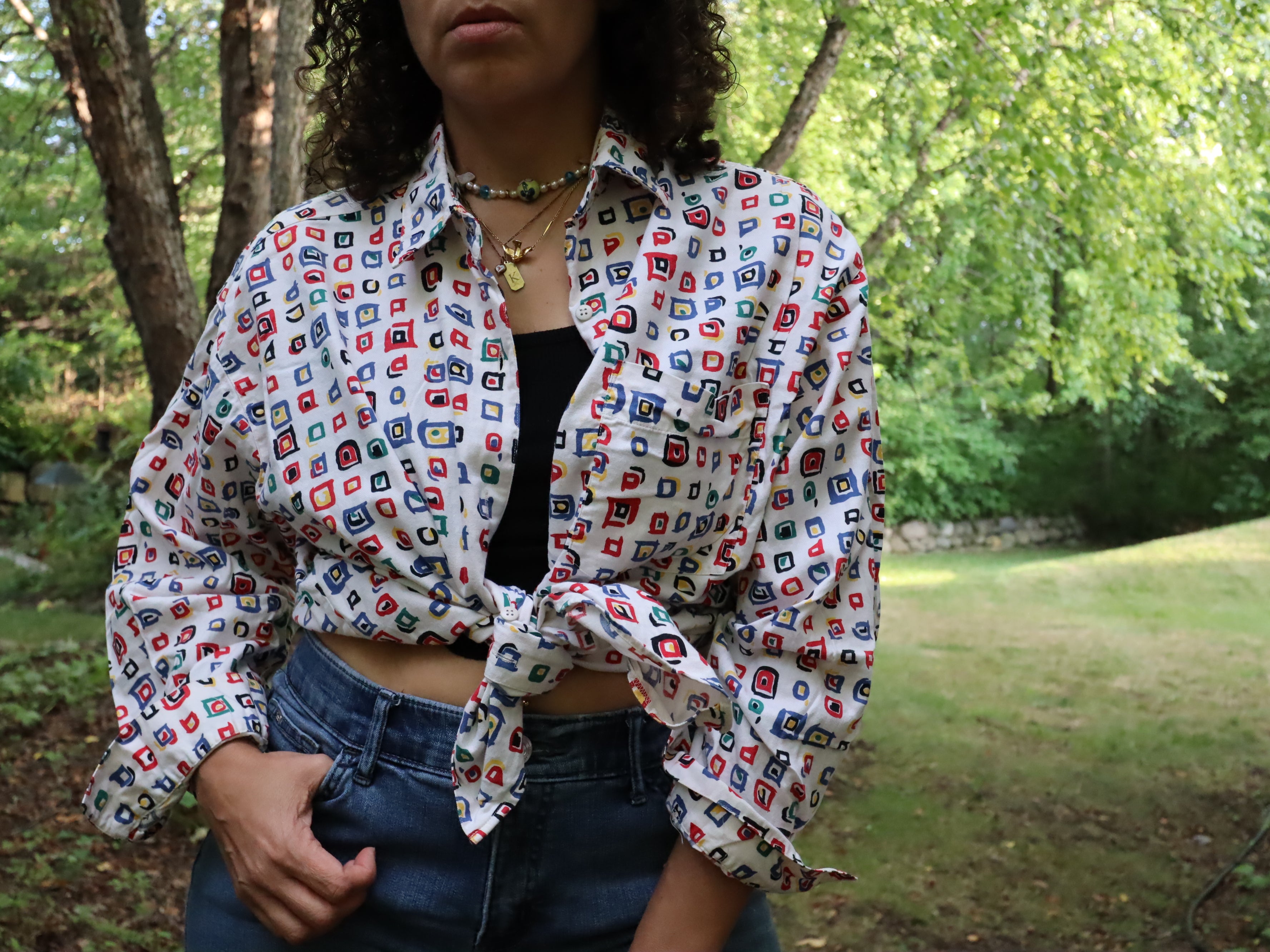 Vintage 90s Esprit Multi-Color Button Up
