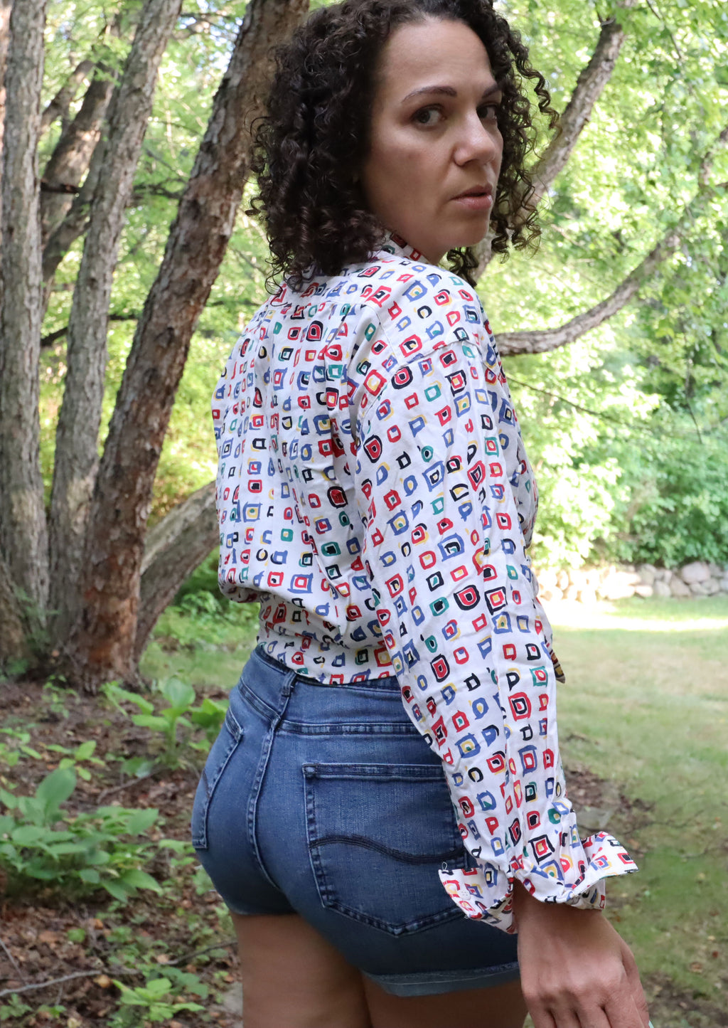 Vintage 90s Esprit Multi-Color Button Up