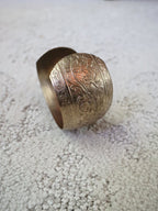 Vintage Wide Silver Etched Cuff Bracelet