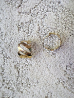 Vintage Gold Open Weave Wide Hoop Earrings