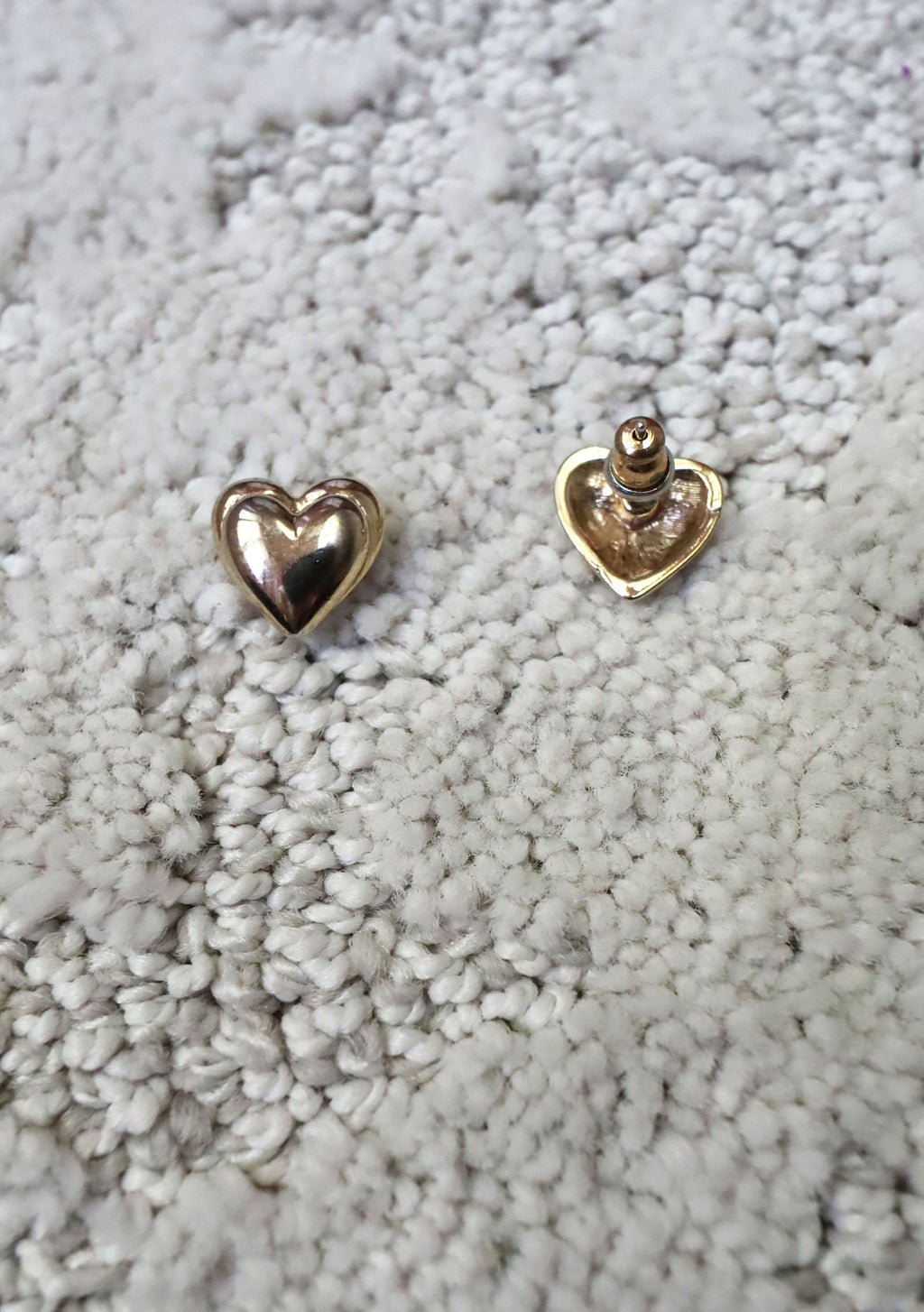 Vintage Gold Double Heart Dome Earrings