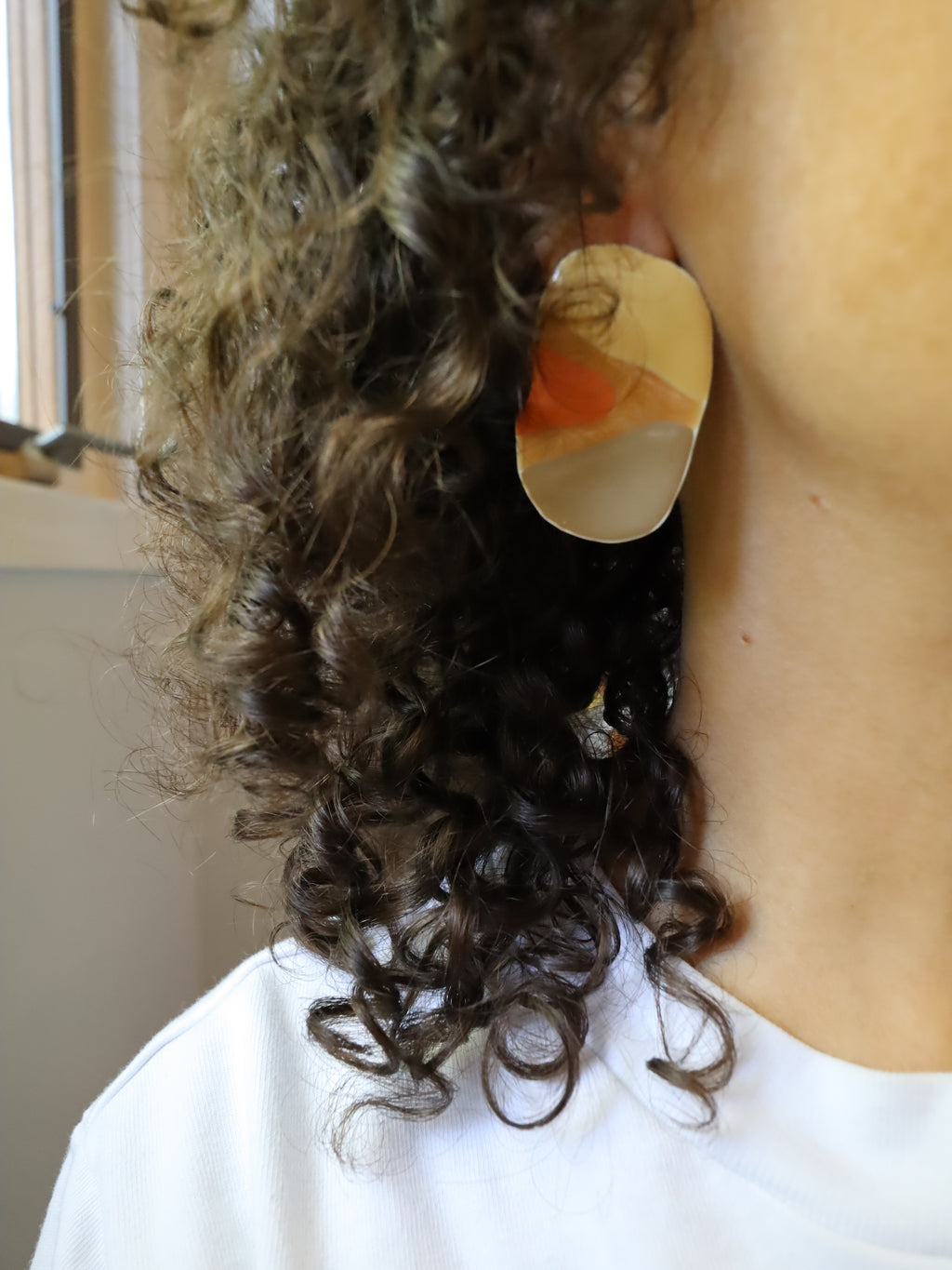 Vintage 80s Sunset Enamel Earrings