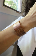 Vintage Native American Wide Etched Navajo Copper Cuff Bracelet