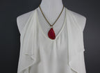 Cenotes Fuchsia Agate Slice Necklace