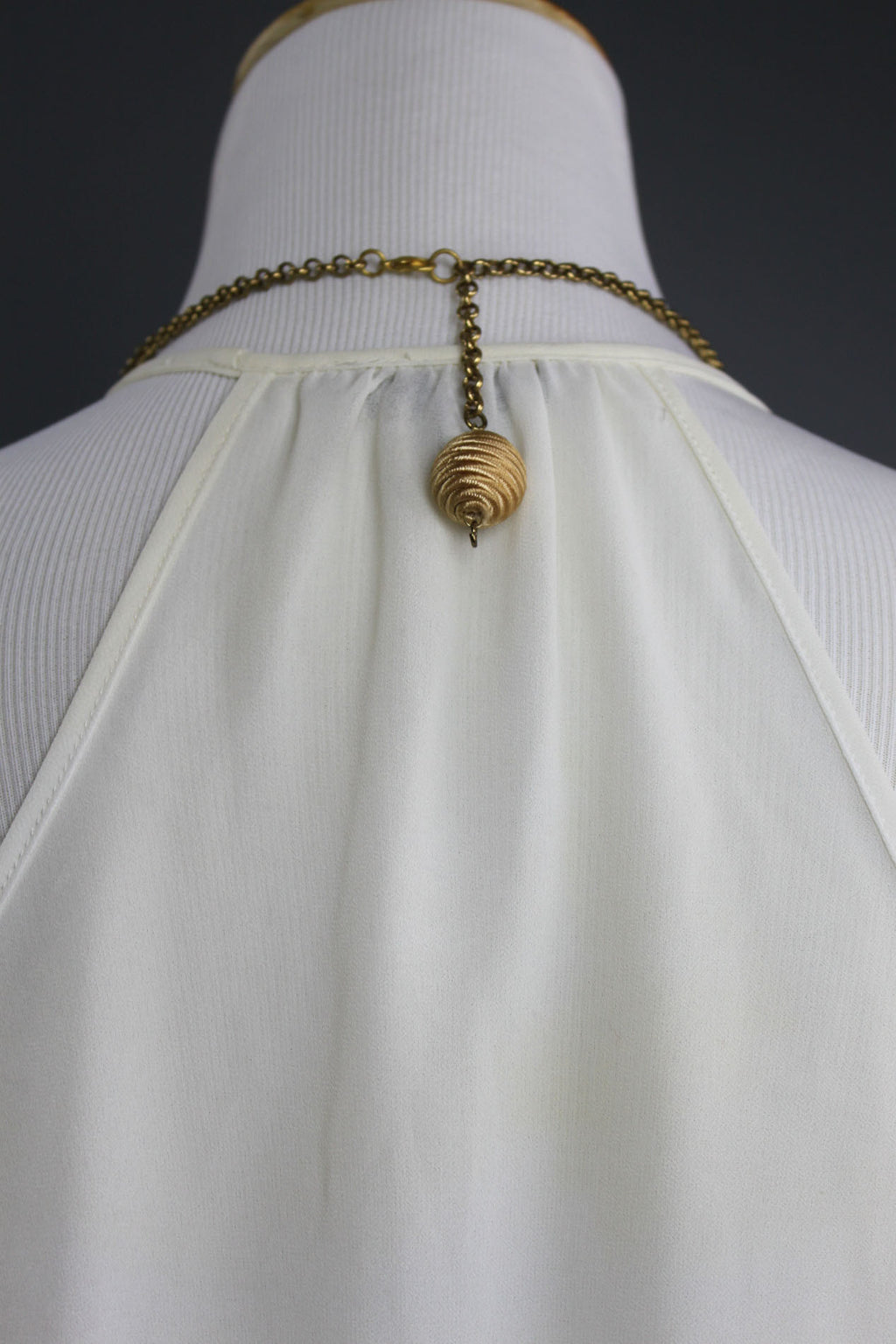 Cenotes Teal Agate Slice w/Antique Gold Chain