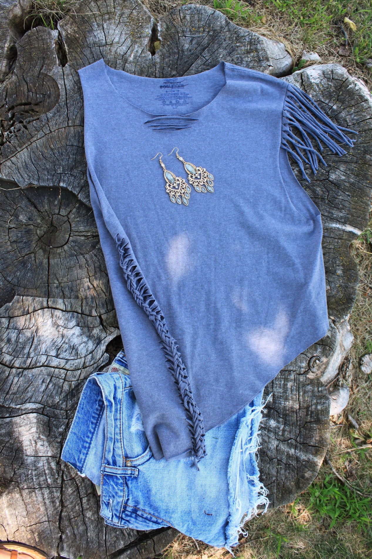 Granite Grey Slashed Tee (Only 1)