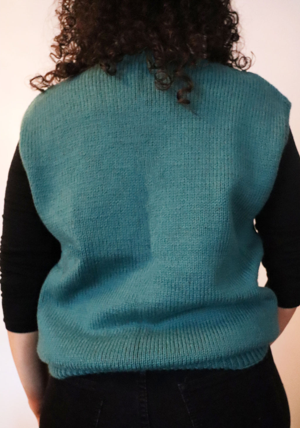 Handmade Knitted Sweater Vest - Green