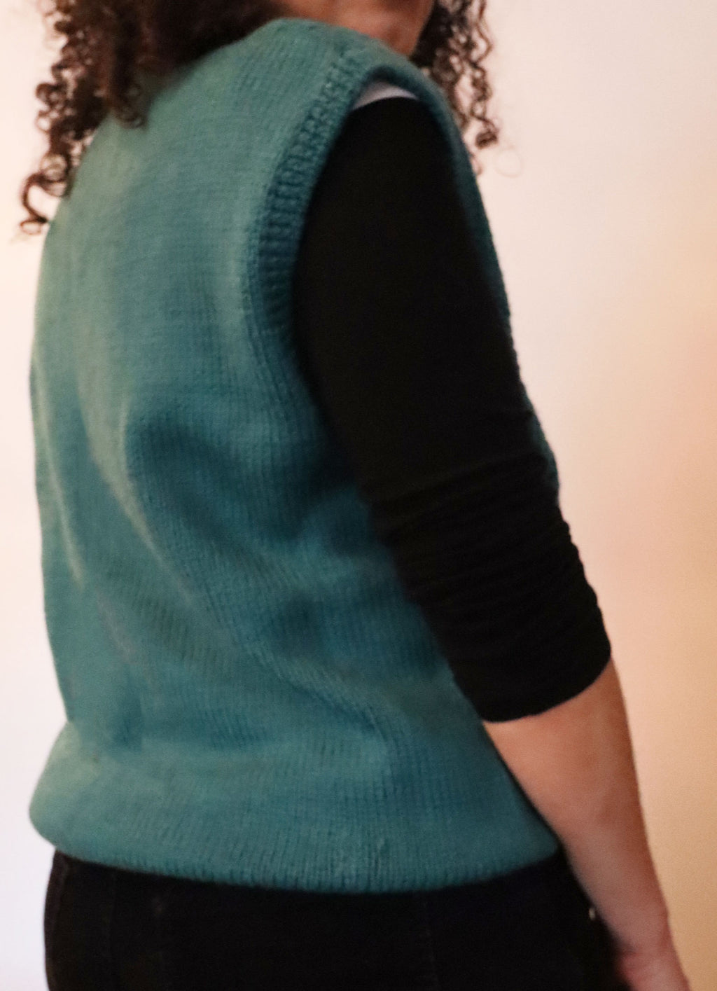 Handmade Knitted Sweater Vest - Green