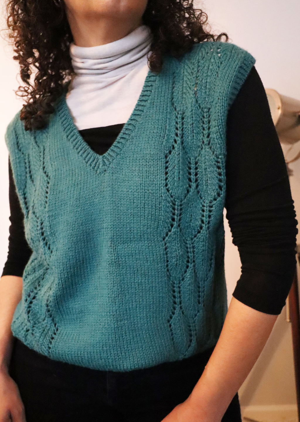 Handmade Knitted Sweater Vest - Green