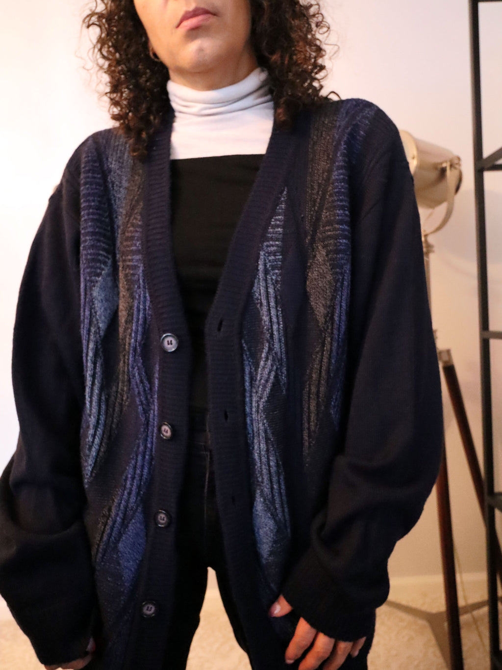 Men's Vintage Cellini Collection Argyle Cardigan Sweater