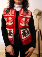 Rare Vintage Blueberry Woolens Teddy Bear Sweater Vest