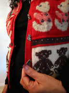 Rare Vintage Blueberry Woolens Teddy Bear Sweater Vest