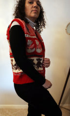 Rare Vintage Blueberry Woolens Teddy Bear Sweater Vest