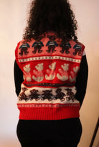 Rare Vintage Blueberry Woolens Teddy Bear Sweater Vest