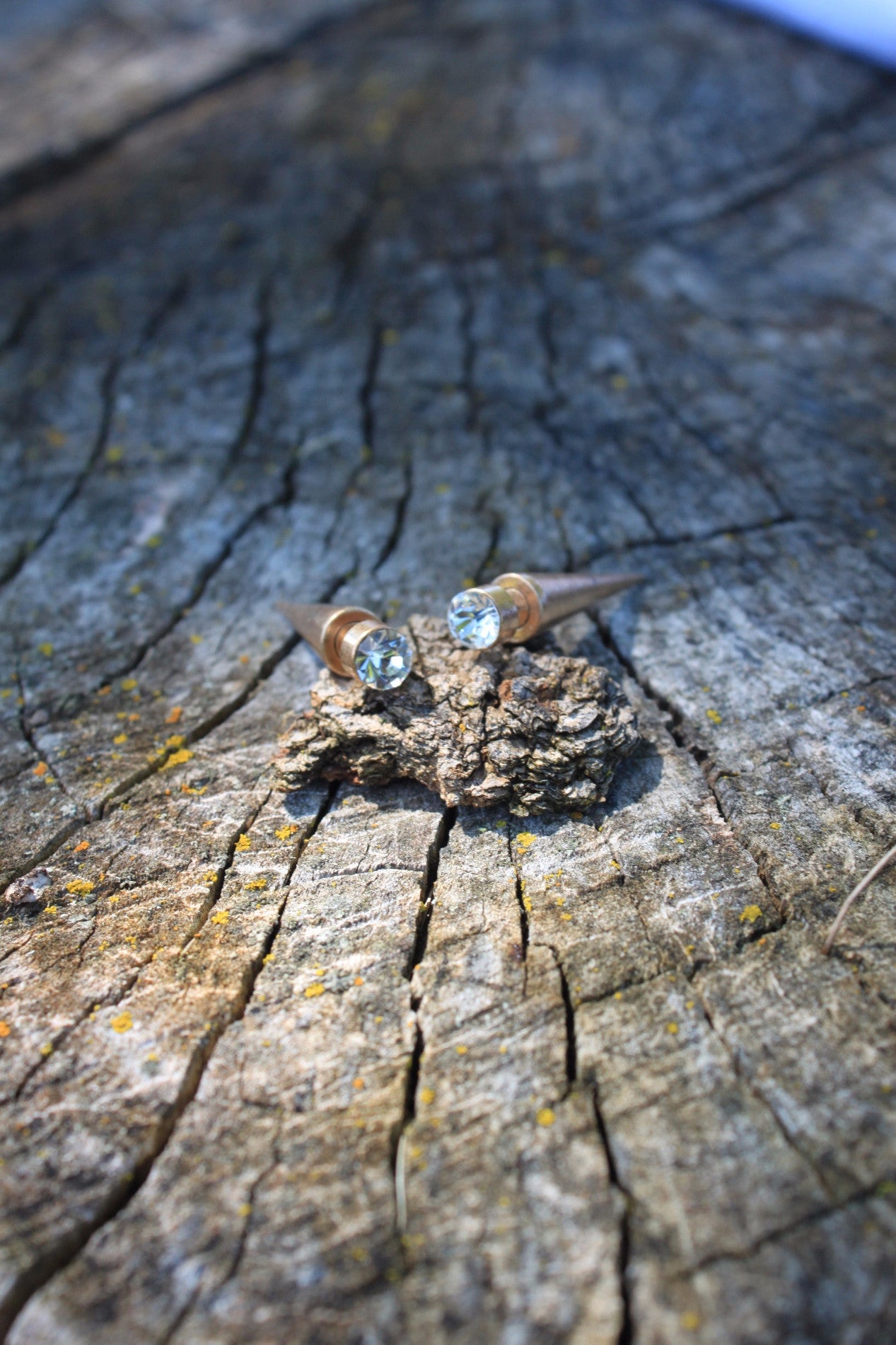 Rhinestone Earrings w/Spike Backing
