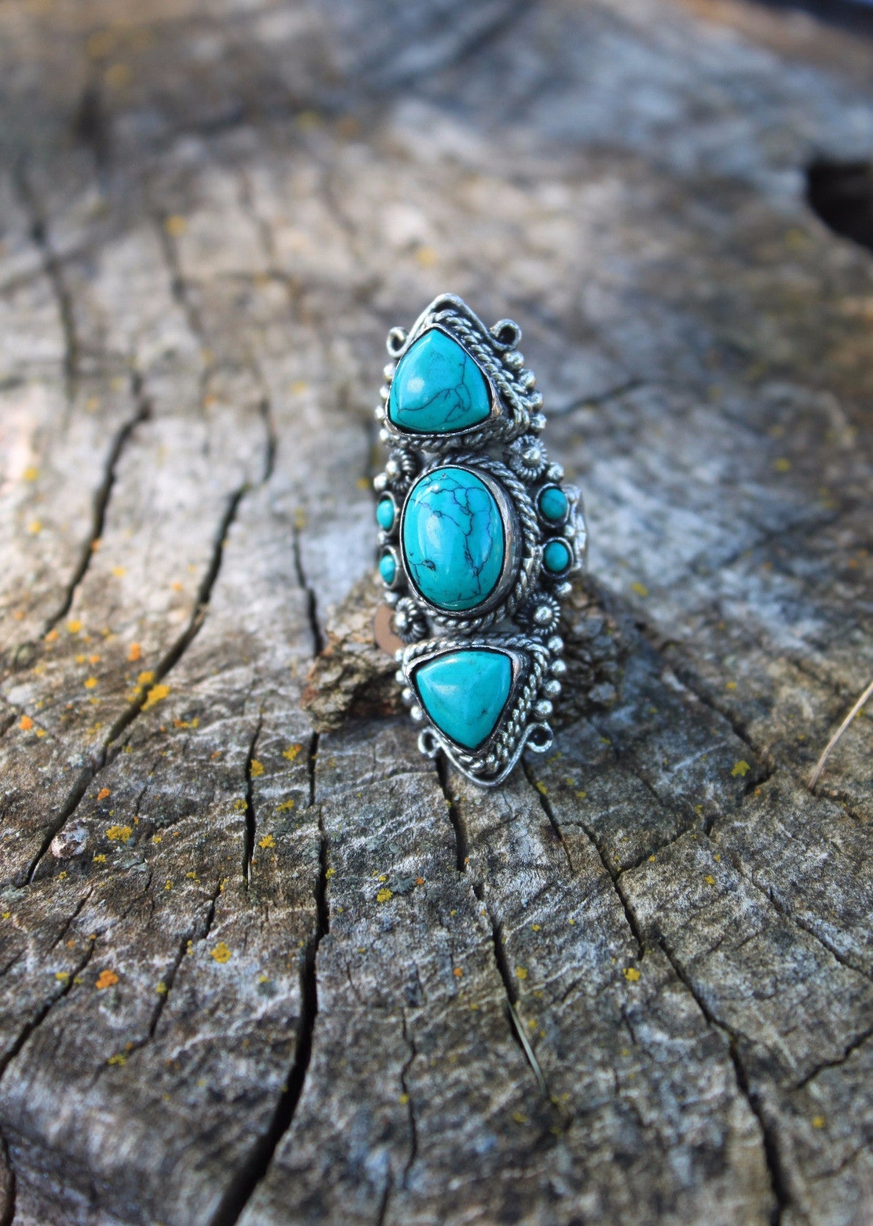 Tibetin Totum Turquoise Ring