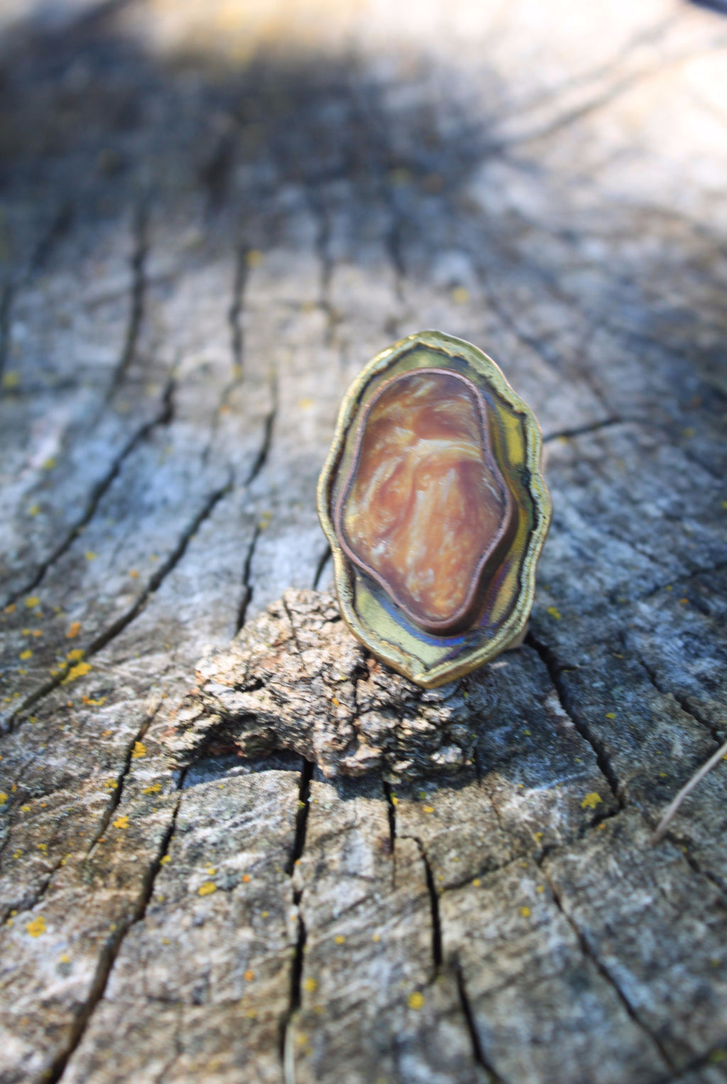 Talha Faux Agate Ring