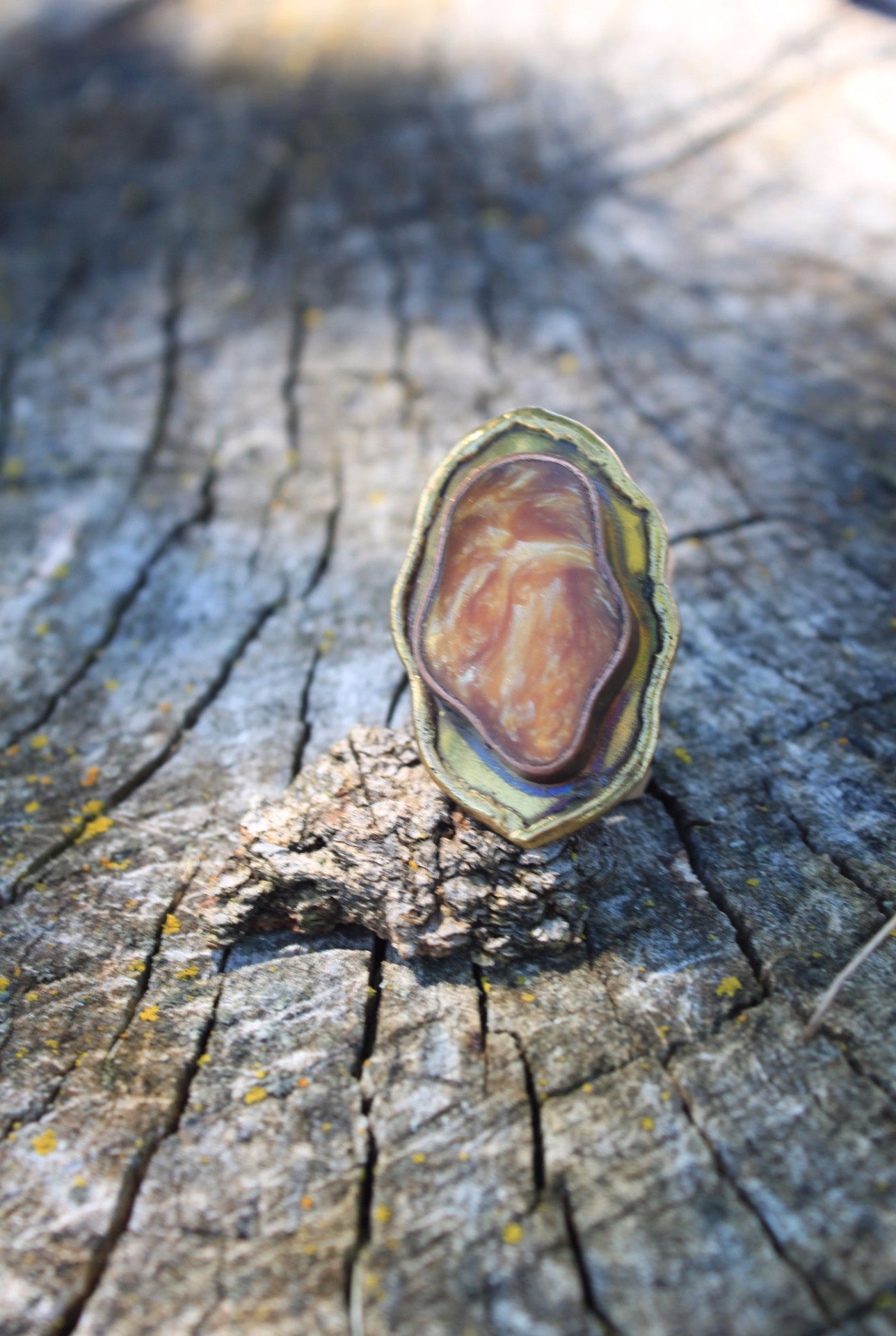 Talha Faux Agate Ring