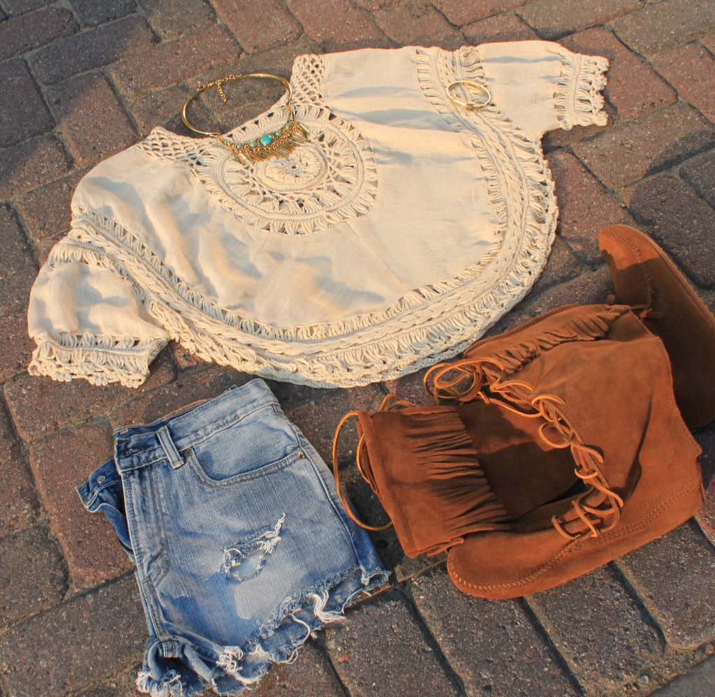 Piece of My Heart Macrame Sweater (Only 1)