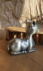 70s Oneida Pewter Deer Fawn Coin Bank