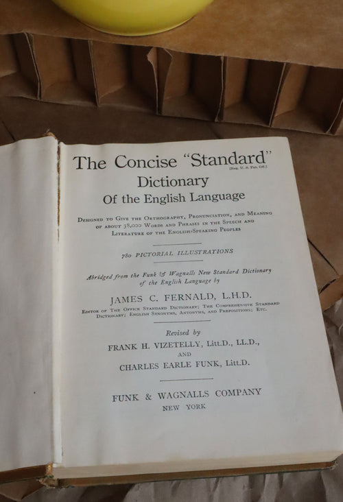 1945 The "Concise" Standard Dictionary of the English Language Hard Cover Book
