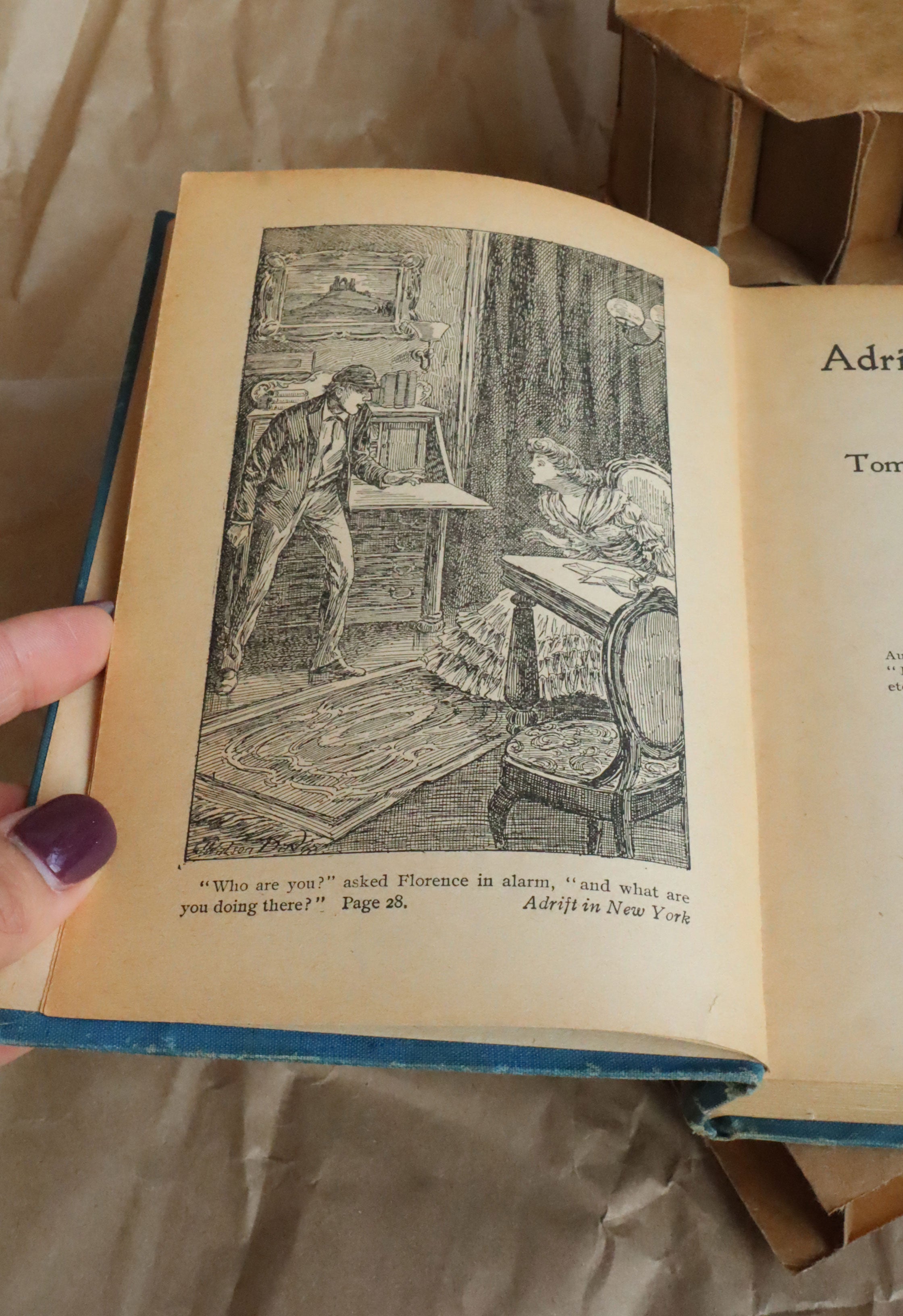 Vintage H.C. Book - Adrift in N.Y. by Horatio Alger Jr.