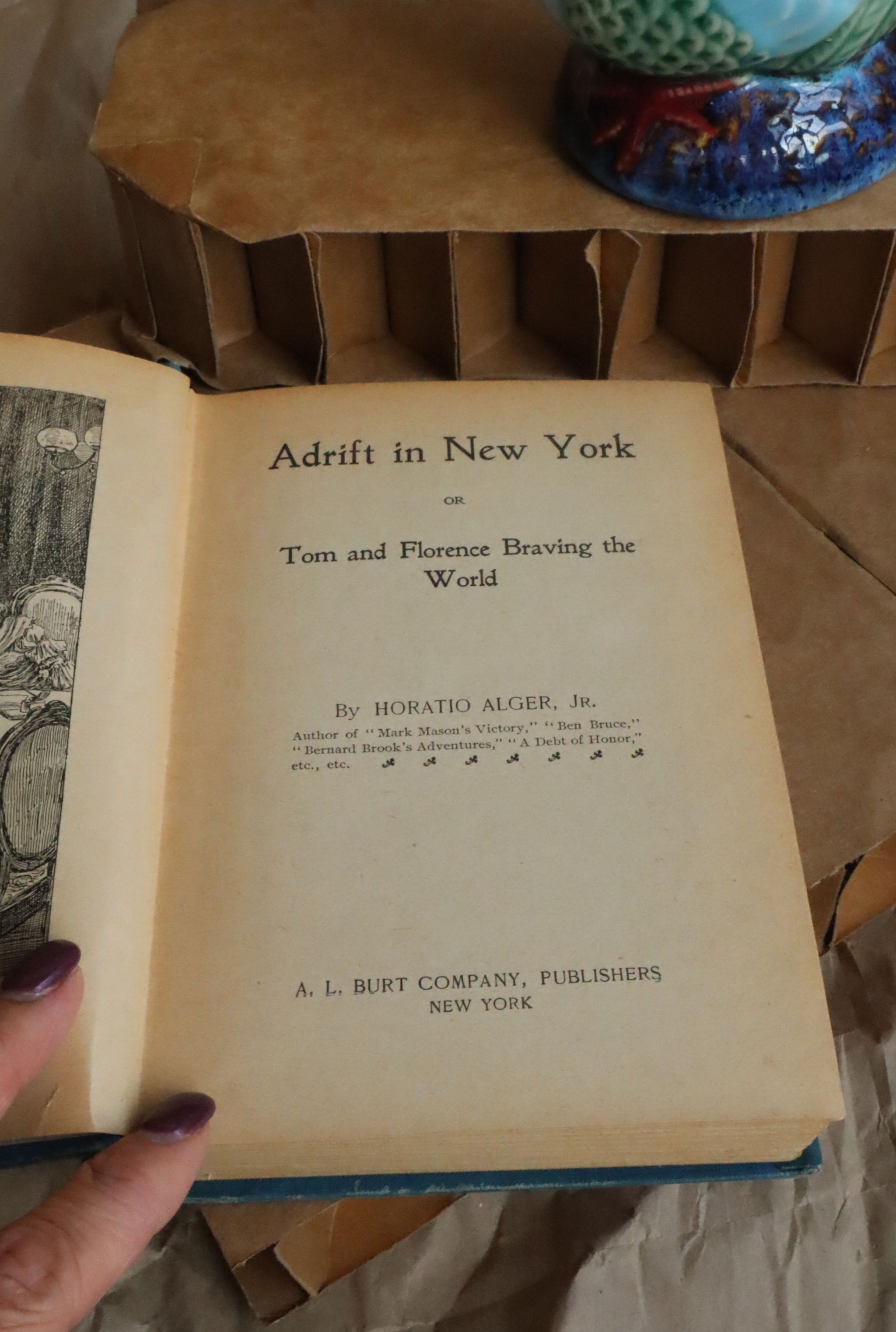 Vintage H.C. Book - Adrift in N.Y. by Horatio Alger Jr.
