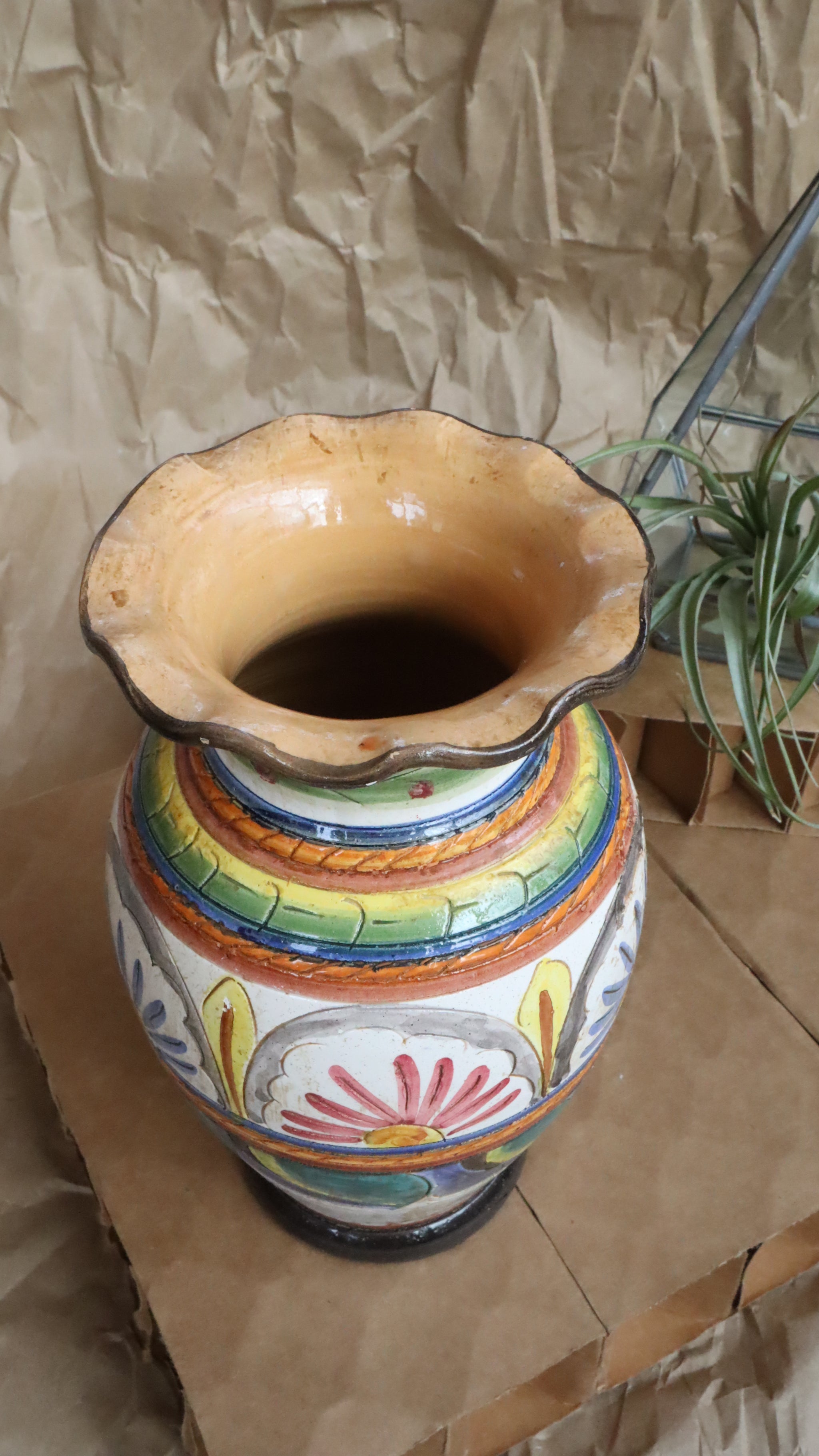 Vintage Itailian Dipinto a Mano (Pianted by Hand) Pottery Vase
